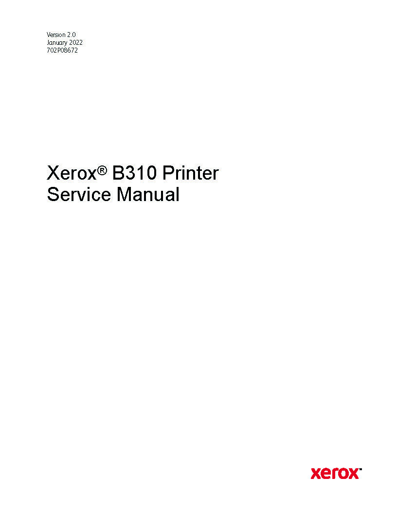 Xerox B310 Printer Repair, Parts & Service Manual Manuals HQ